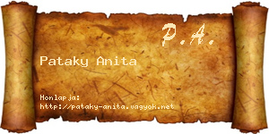 Pataky Anita névjegykártya