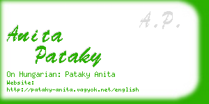 anita pataky business card